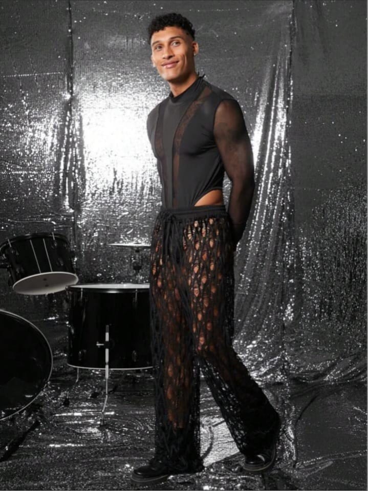 Men's Sexy Semi-Sheer Straight Long Lounge Pant